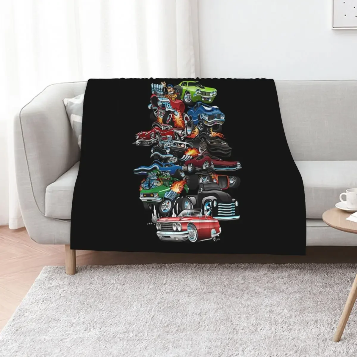 

Car Madness! Muscle Cars and Hot Rods Cartoon Throw Blanket Blankets For Baby Beach Bed linens Luxury Throw Blankets