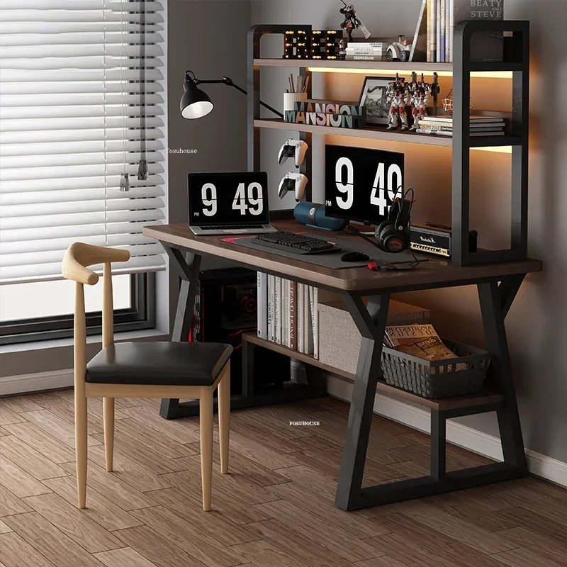 Computer Desks Desktop Home E-sports Gaming Table Simple Office Furniture Student Study Desk Bookshelf Integrated Table O