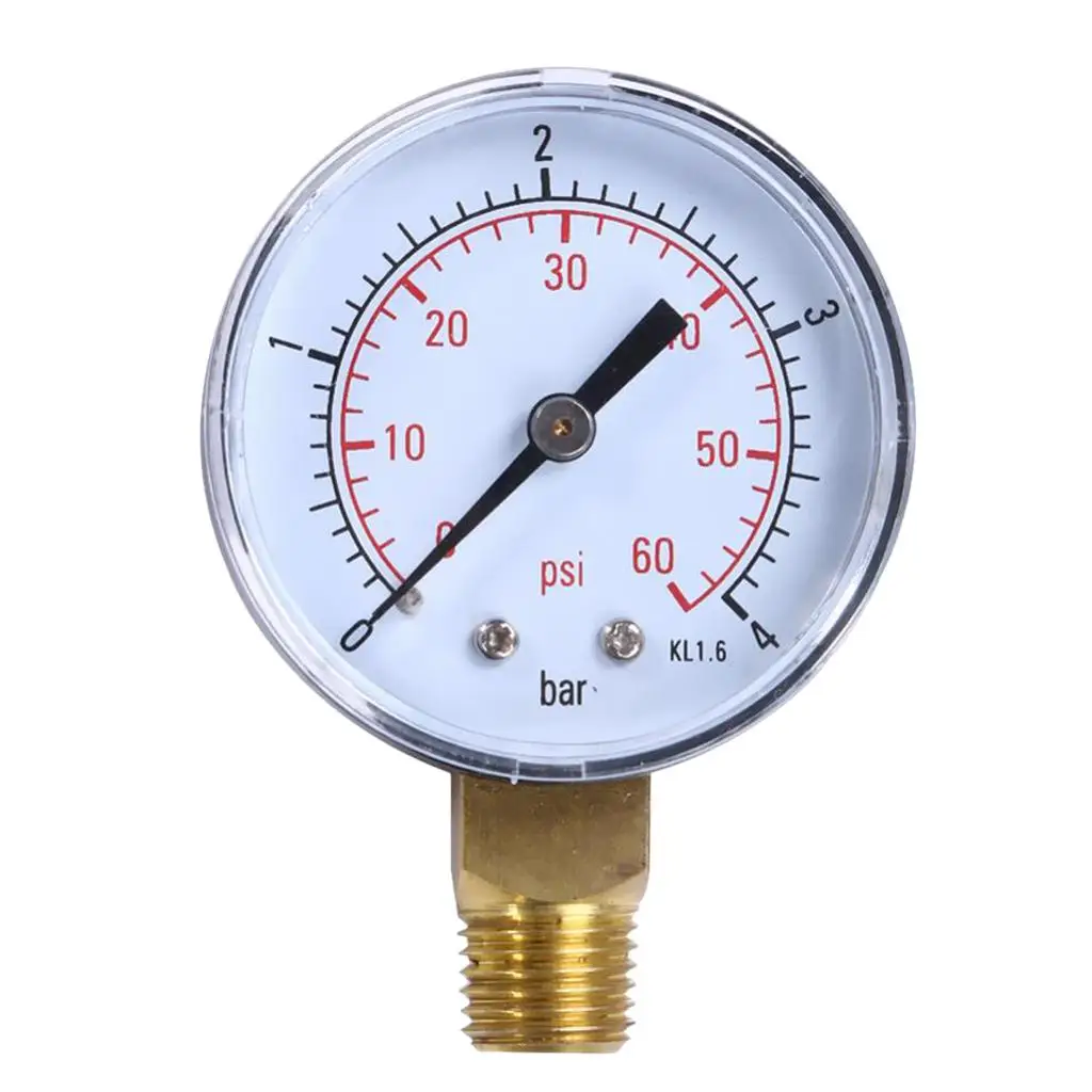 

1pcs 1/4" NPT Thread Connection Pressure Gauge Pressure Manometer Water Oil Air