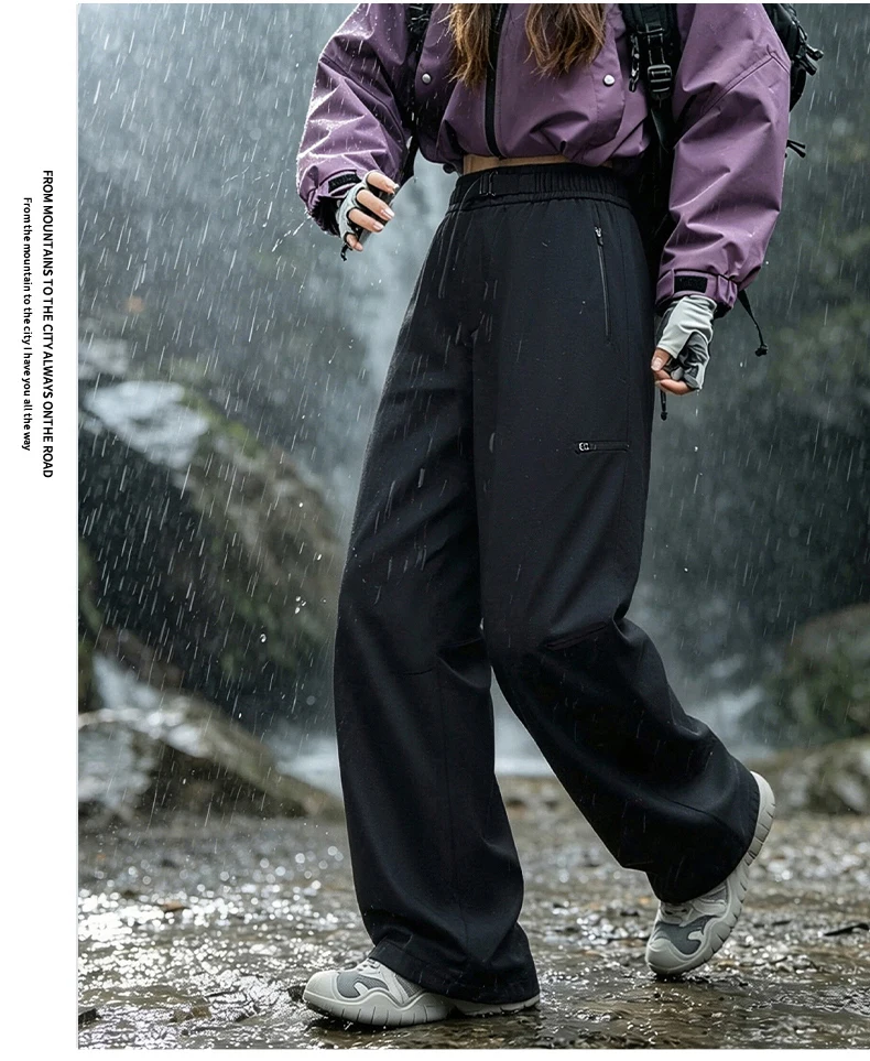 Damen Wasserdichte & Winddichte Outdoor-Hose Kratzfestes Gewebe für Allwetter-Abenteuer – Detail 2