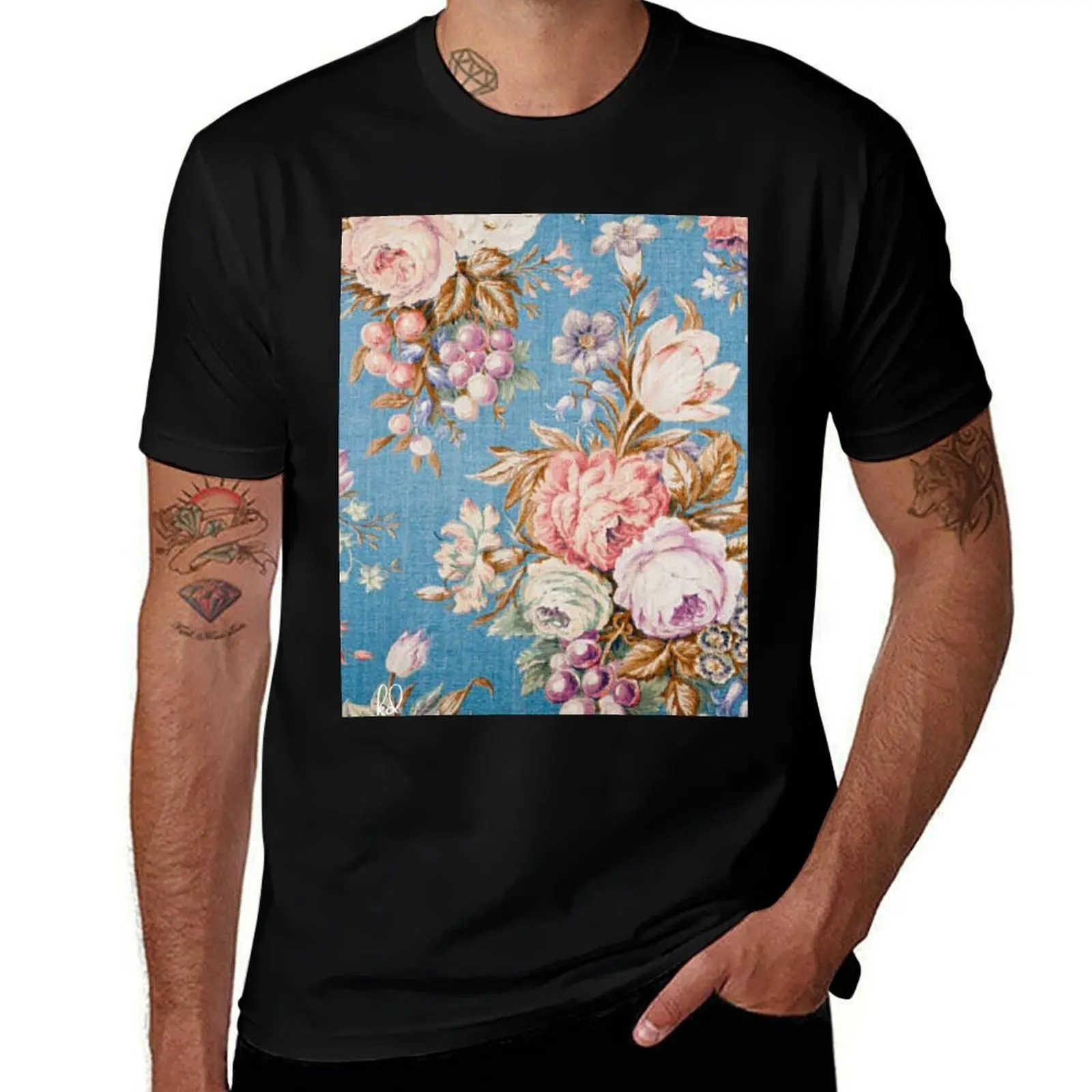 

Kara Diehl's Vintage Flower Design 5 T-Shirt sweat funny shirt cotton valentines clothes luxury clothes men