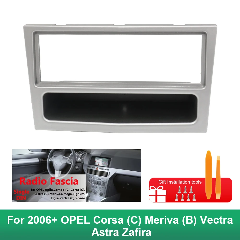 1din carro estéreo fáscia cd player quadro painel surround para 2006 + opel corsa (c) meriva (b) vectra astra zafira
