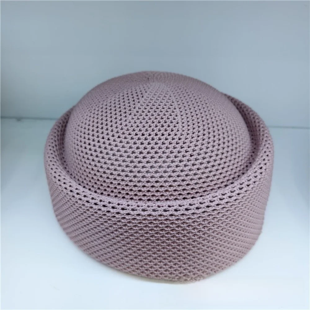 Unisex Elegant Style Mesh Breathable Beret Casual Knitting Hard Melon Peel Hat Stiff Brim Lightweight Sun Hat Outdoor Use