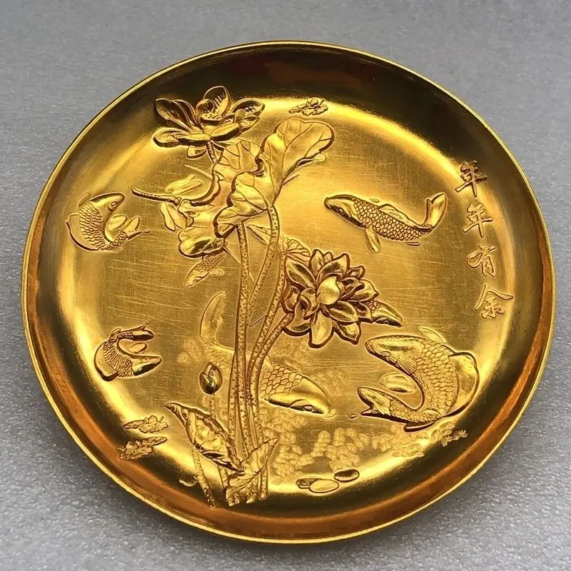 

Lotus fish plate every year there are gilt plates, saucers, trays, home decoration copper