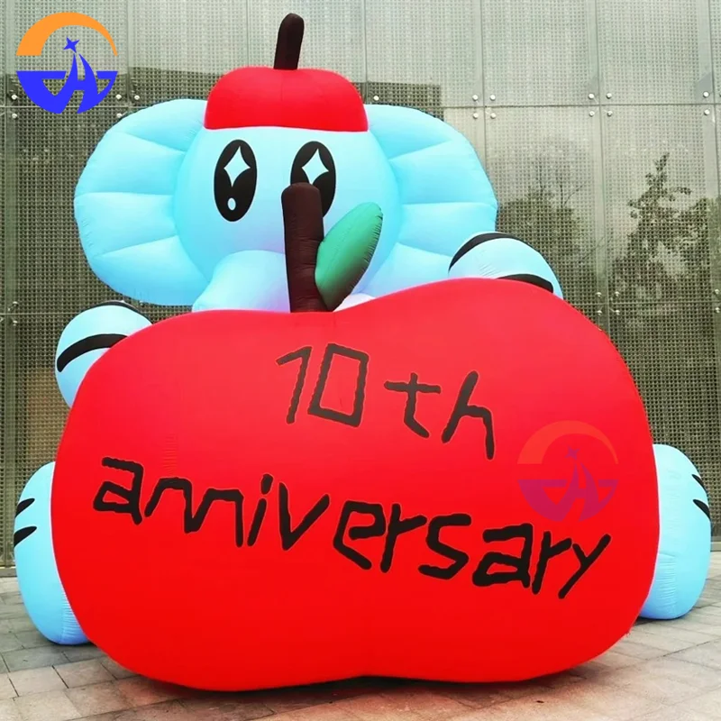 Inflatable Cartoon Cute Animal Elephant Apple Inflatable Models Decorative Props for Mall Outdoor Event Promotion