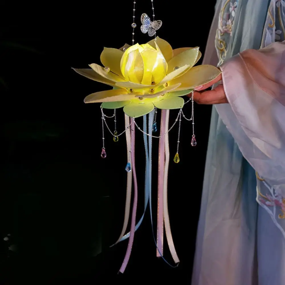 

Handheld Lotus Flower Lanterns Blossom DIY Material Bag DIY MidAutumn Festival Lantern Glowing Rabbit Rabbit Lotus Lantern