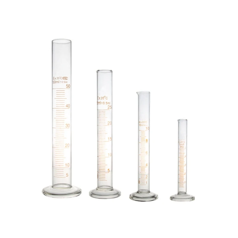 Glass Graduated Cylinder Measuring Single Metric Scale 5ml /10ml /25 /50ml