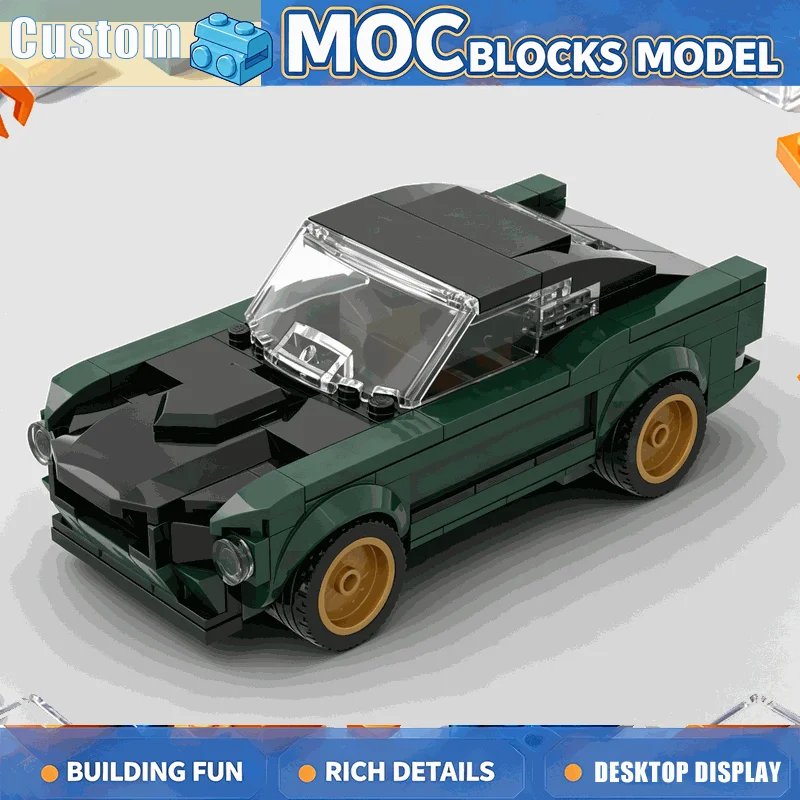 230 PCS MOC Classic Muscle Car Model Building Blocks DIY Creative Assembly Educational Toy Collection Birthday Gift homeDisplay