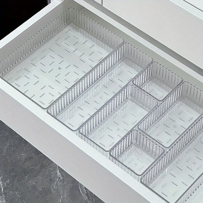Desk Drawer Organizers Set Plastic Bathroom Storage Makeup Organizer Clear Transparent Storage Box Drawer Organizer