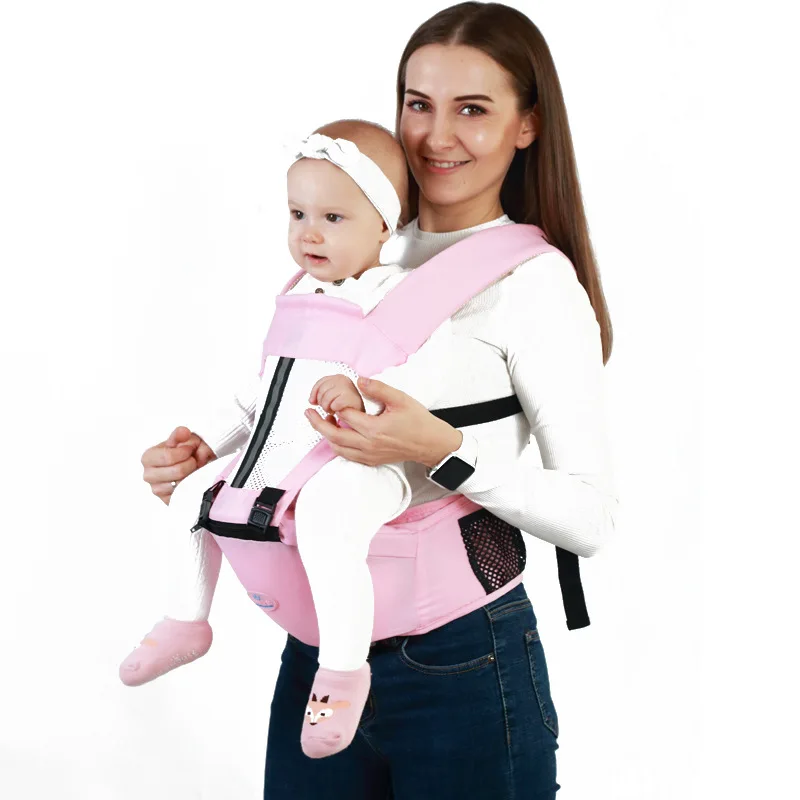 Ransel Gendongan Bayi Ergonomis 0-48 Bulan dengan Kursi Pinggul untuk Bayi Baru Lahir Multifungsi Gendongan Bayi Bangku Pinggang Bayi Kanguru