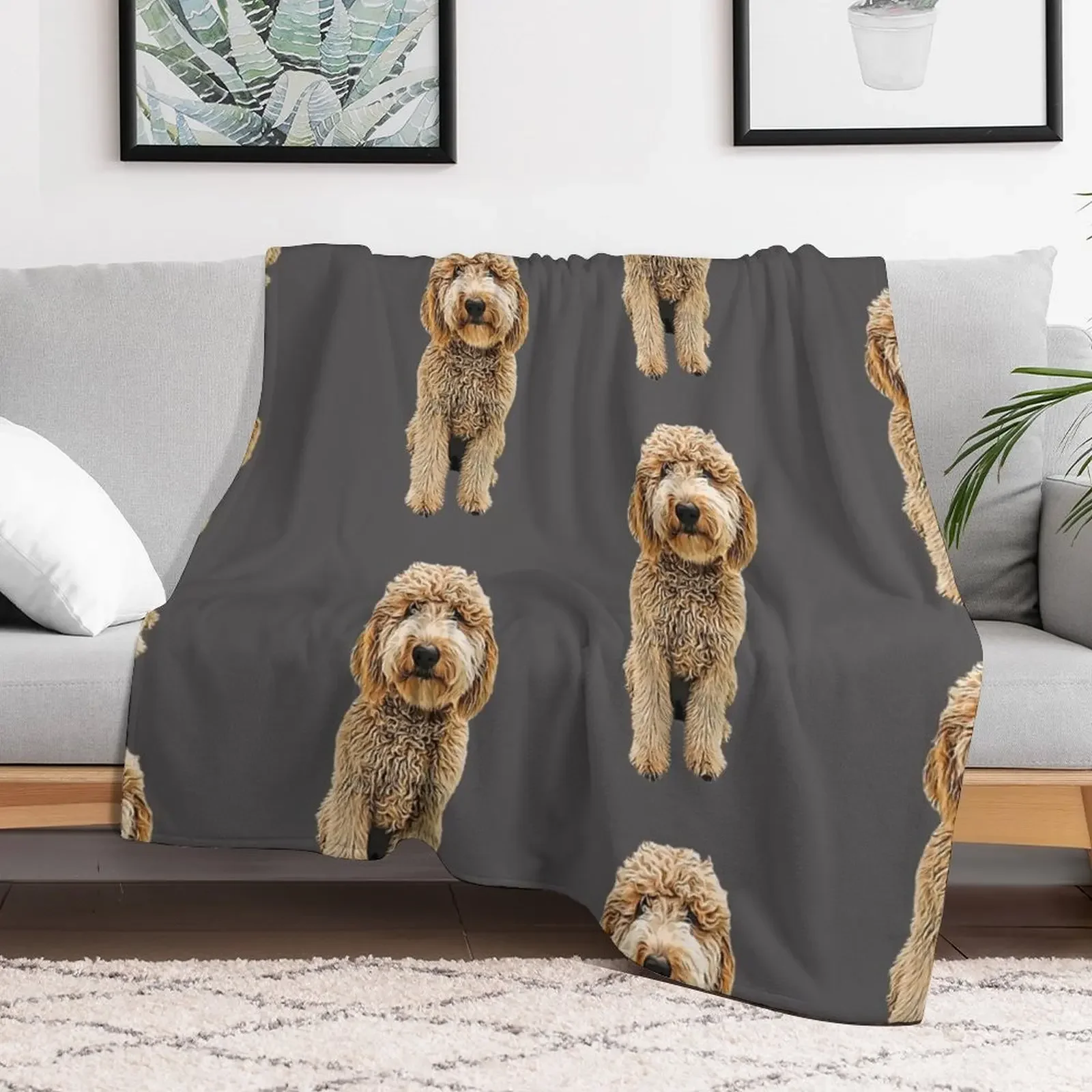 Labradoodle Golden Doodle Throw Blanket Plaid on the sofa Blankets For Baby Sofa Vintage Blankets