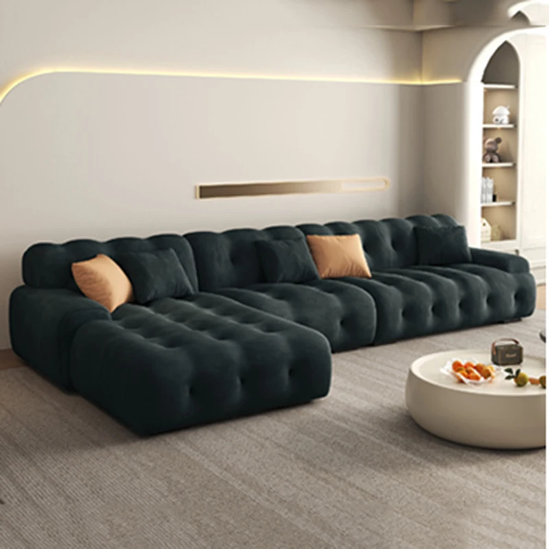 Sectional Nordic Living Room Sofa Leather Luxury Puffs Modular Living Room Sofa Accent Bed Muebles Para El Hogar Home Furniture