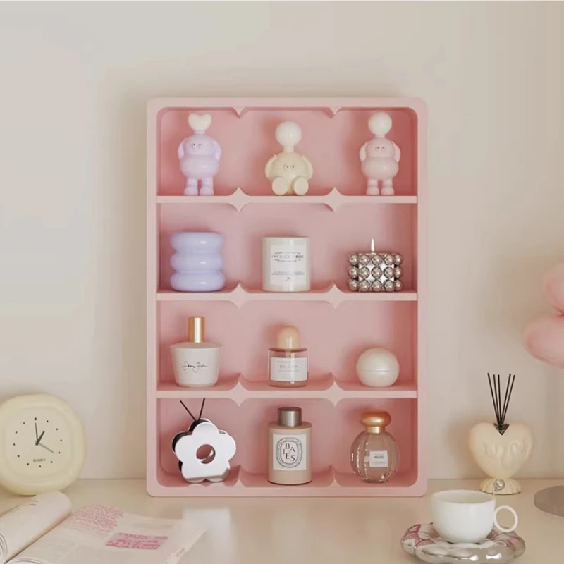 

Nordic Minimalist Display Rack, Punch-free Wall Mounted Storage Shelf, Desktop Cosmetic Organizer, Sturdy Multi-color