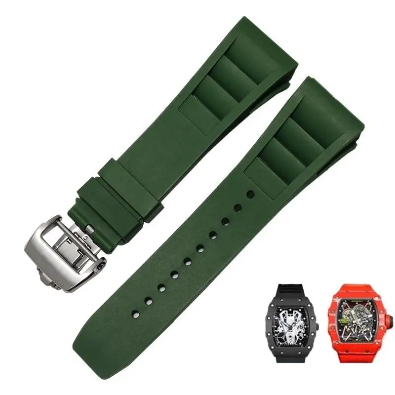 MAISITU Rubber silicone watch strap for RICHARD MILLE RM011 series Silicone Tape accessories men's watch strap 25-20mm