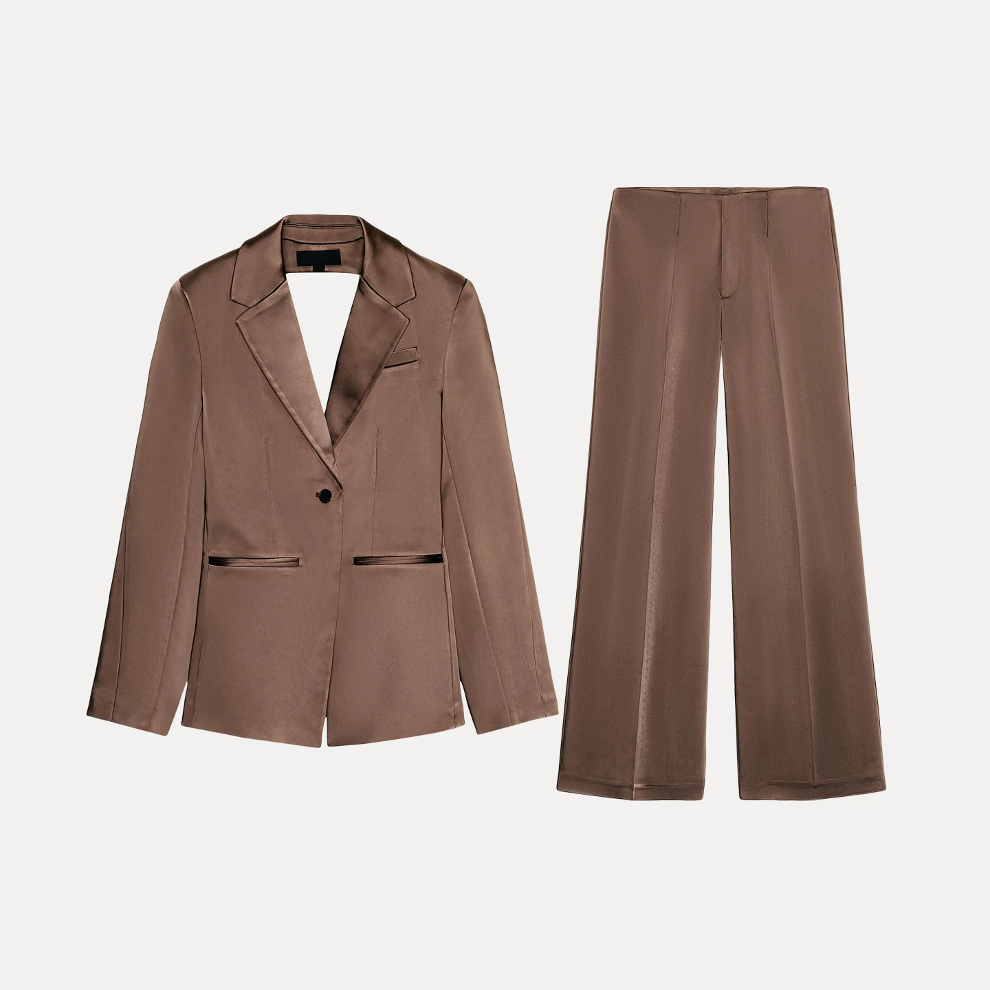 Z Set Faion da donna Autunno 2025 Long Sve Casual Sle Pantaloni a vita alta Colore Tee Piece Suit Coat Top Bot