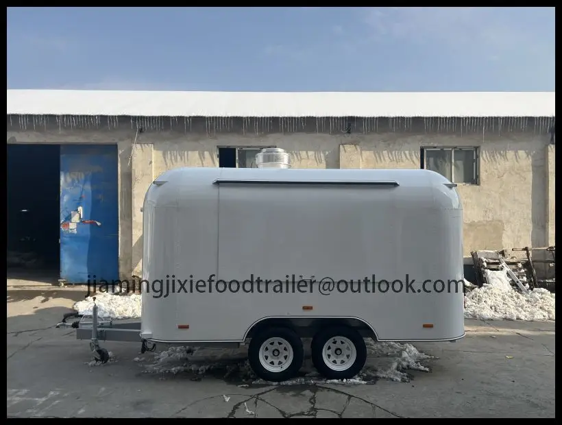 

Mobile Bar Trailers Fully Equipped Coffee Van Burger BBQ Pizza Catering Stainless Steel Food Truck with Full Kitchen