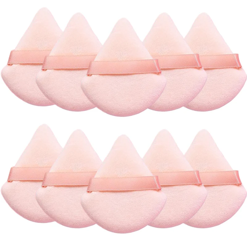 10 makeup puffs and sponges, triangular makeup puffs, reusable, suitable for foundation, face, loose powder and other makeup too