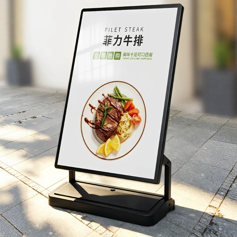 Water injection windproof poster stand display stand vertical floor type kt board display stand water sign catering store