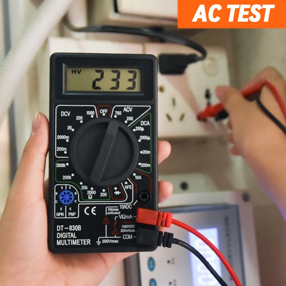 Multimètre numérique LCD DT830B, AC, DC, 750 V, 1000V, voltmètre, ampèremètre, testeur Ohm, haute sécurité, compteur de détermination