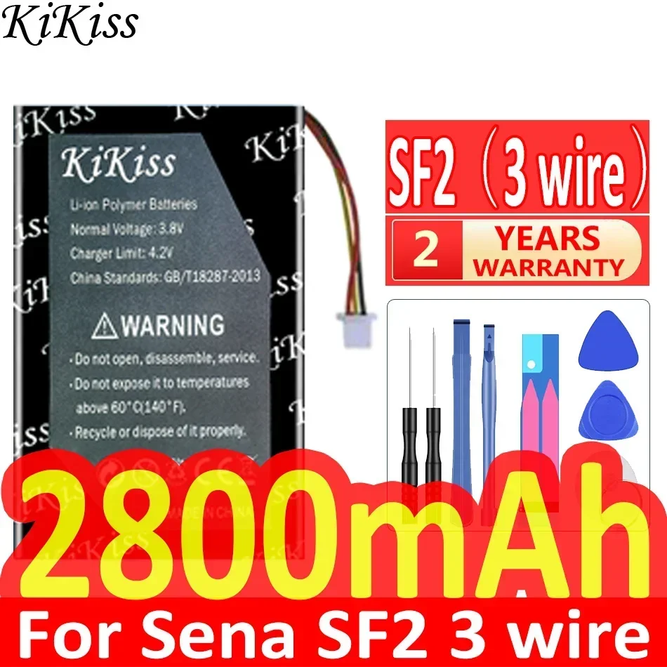 Kikiss-sena sf2用の強力なバッテリー,2線式または3線式,ヘッドセットSMH-10, SMH-5,600mah-2800mah