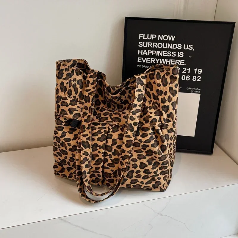 High Capacity Leopard Fashion Nylon Shoulder Bags Multiple Pockets Casual Tote 2024 Hot Sale Bags for Women Bolsas Femininas