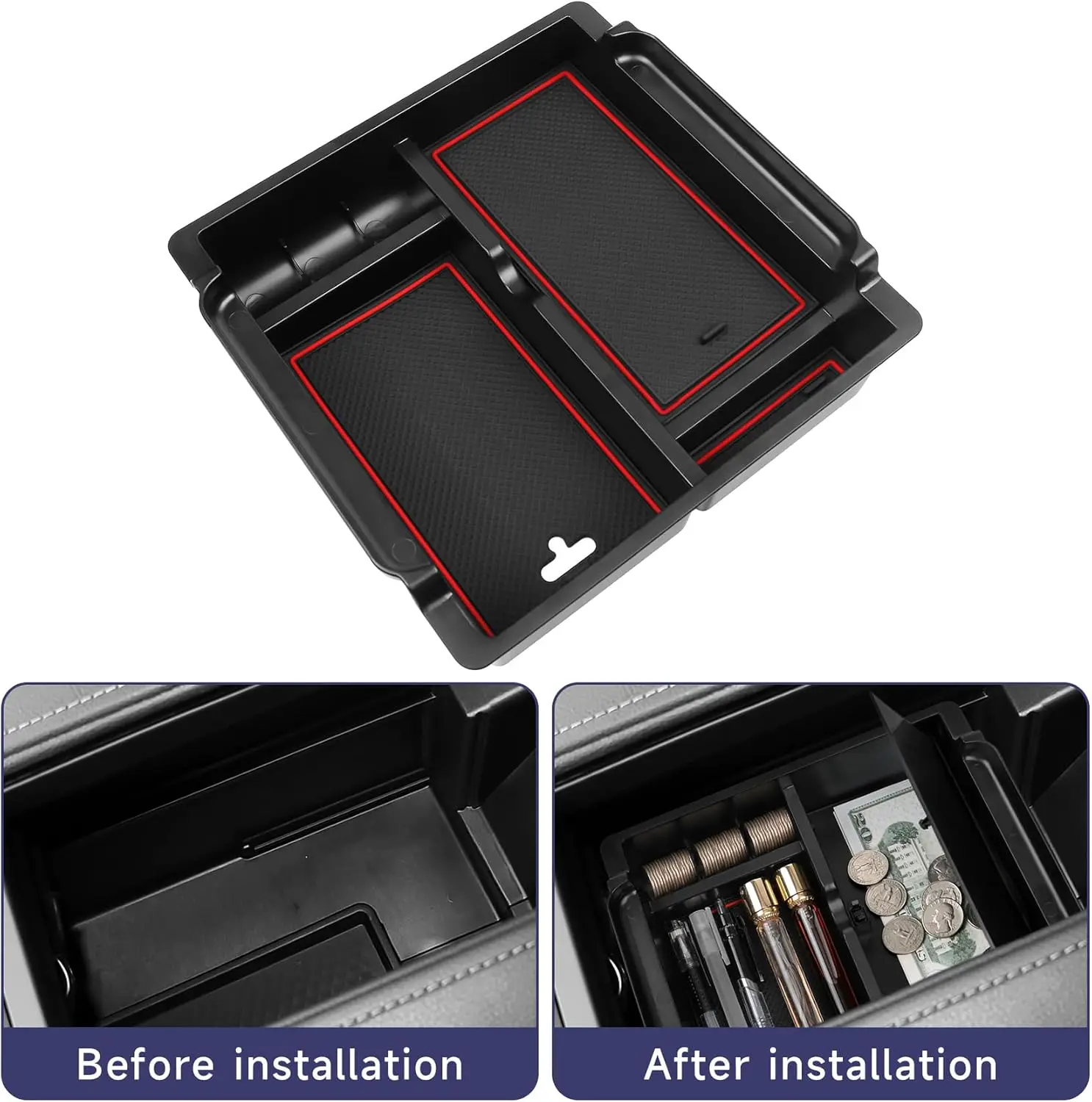 

Center Console Organizer for Toyota Grand Highlander (Not for Hybrid) 2024-2025 Accessories Storage Box Armrest Secondary Insert