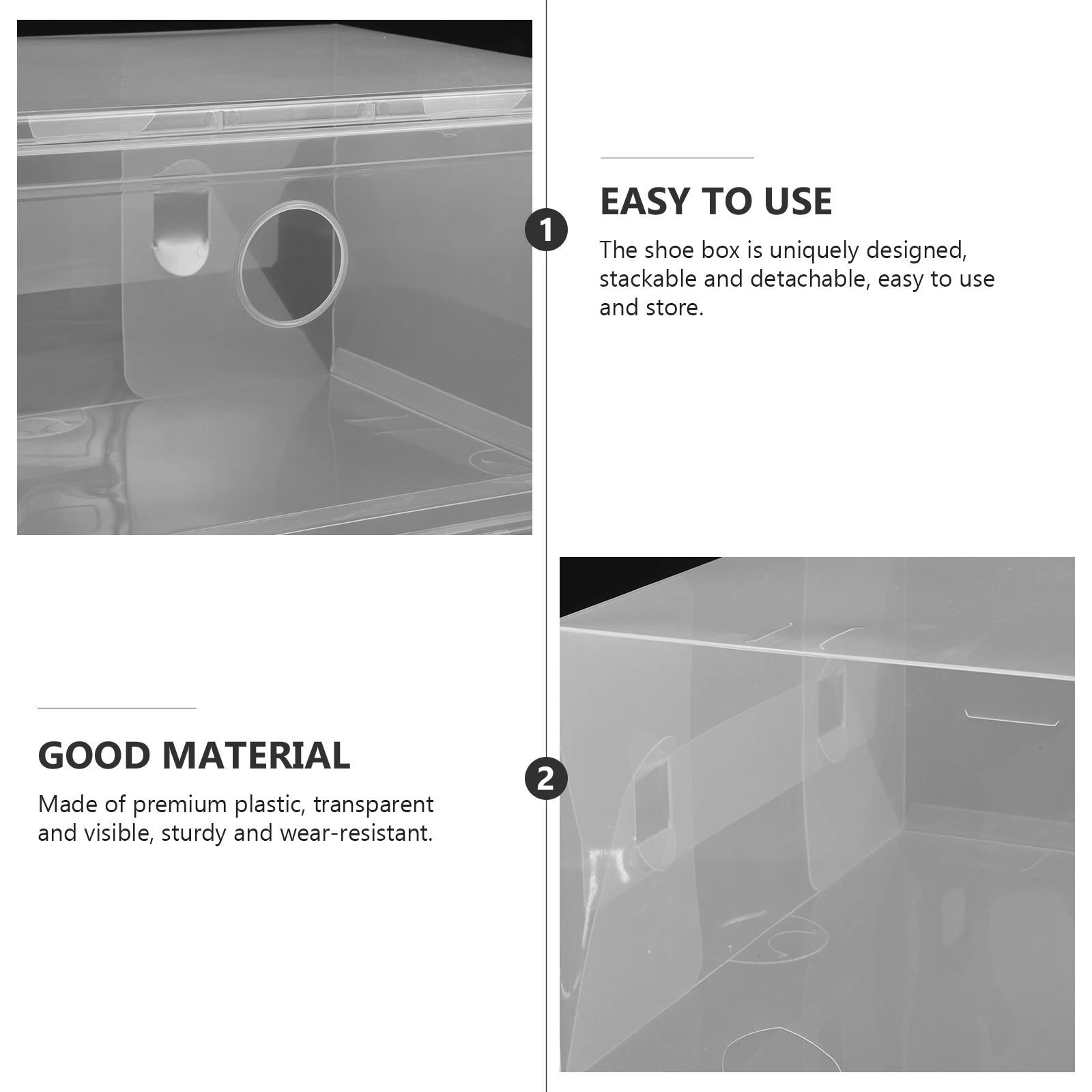 

1pc Plastic Shoe Box Transparent Stackable Footwear Storage Case For Sneakers Slippers Household Organizer Container