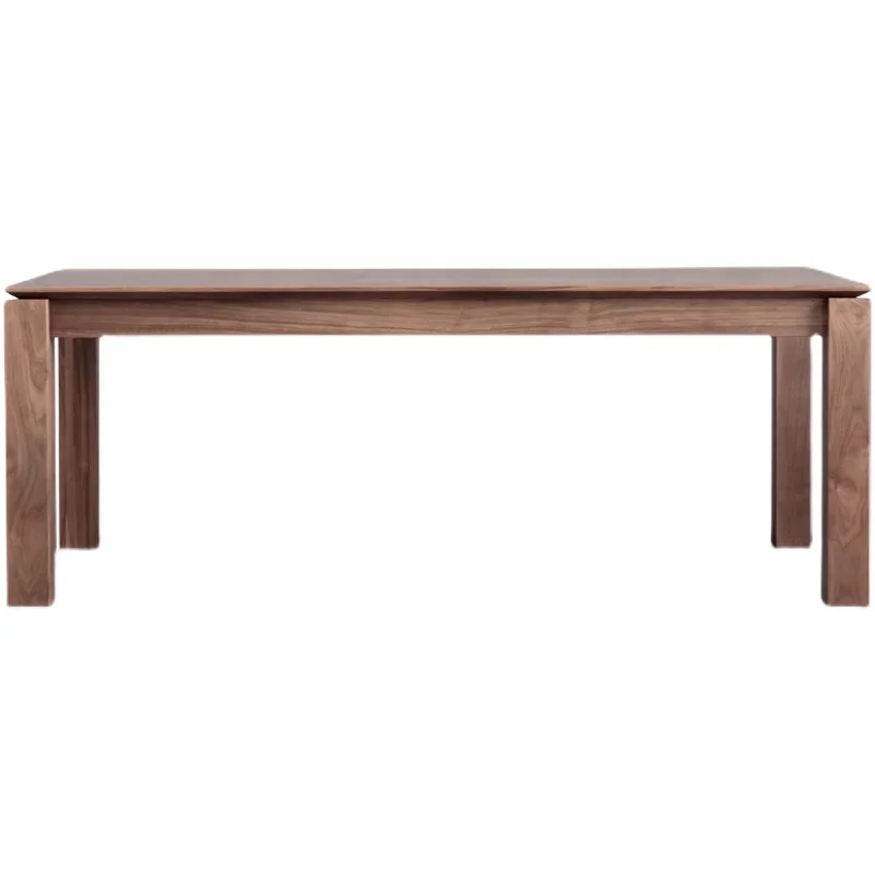 

Black walnut solid wood dining table retractable tenon and mortise rectangular light luxury workbench simple desk