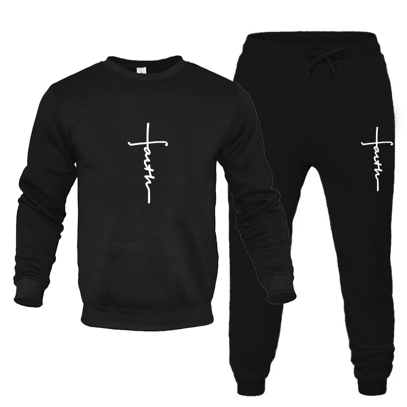 New Unisex Gothic Hoodies Suits Fall Winter Women Tracksuit Sportswear Sweatpants 2 Piece Sets Hip hop Jogging Male Sweatshirts