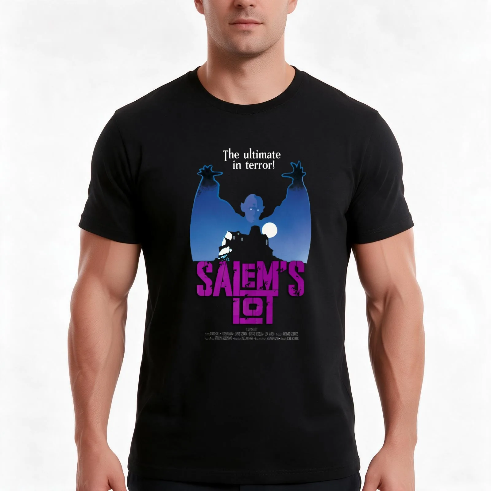 Salem_s Lot Poster Artwork T-Shirt, Summer Casual Cotton Tee, Oversized Streetwear Tops, Vintage Graphic Print, Unisex Men Women