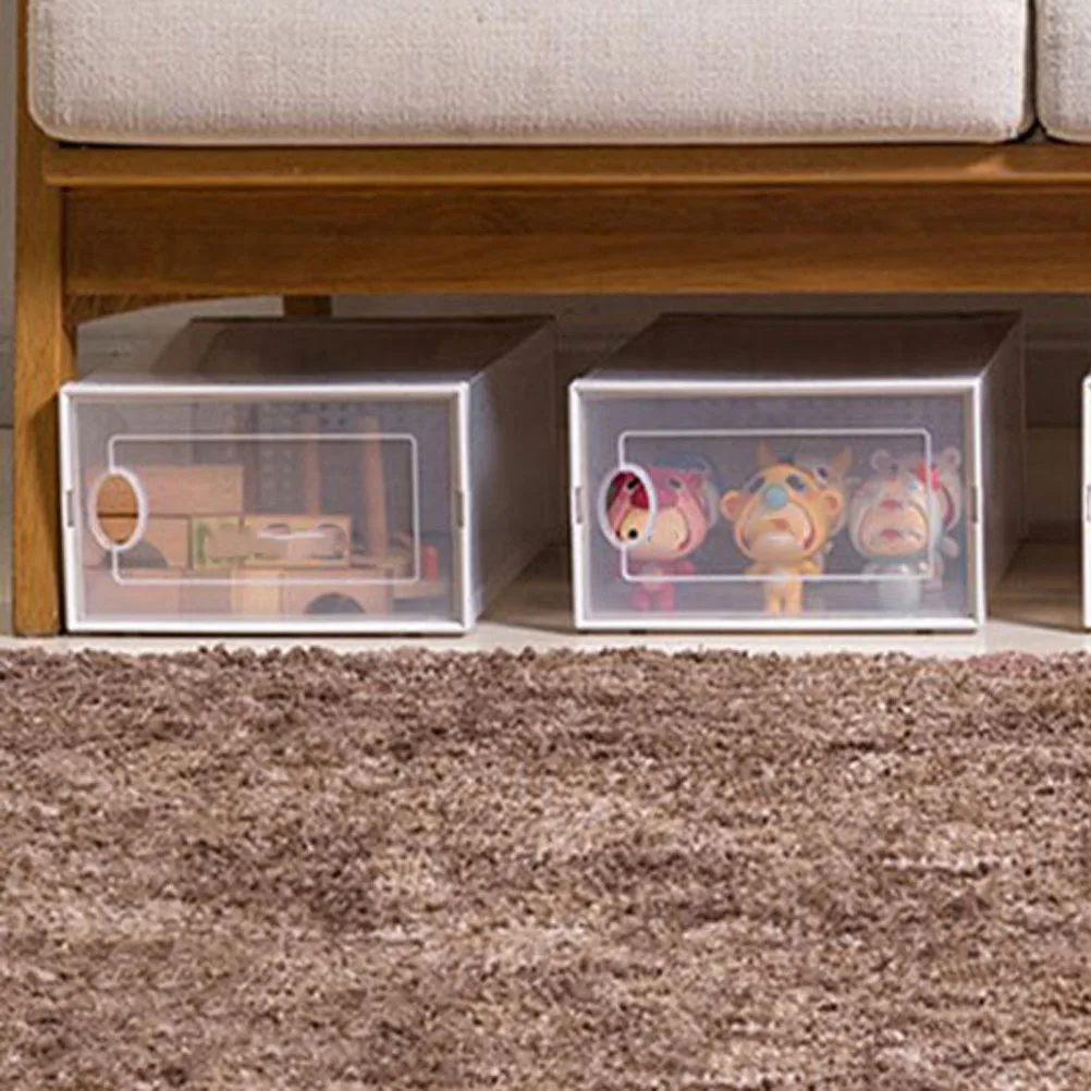 

1pcs Clamshell Shoes Box Stackable Pp Abs Material Shoe Storage Organizer For Home Office Sneakers Sandals Slippers