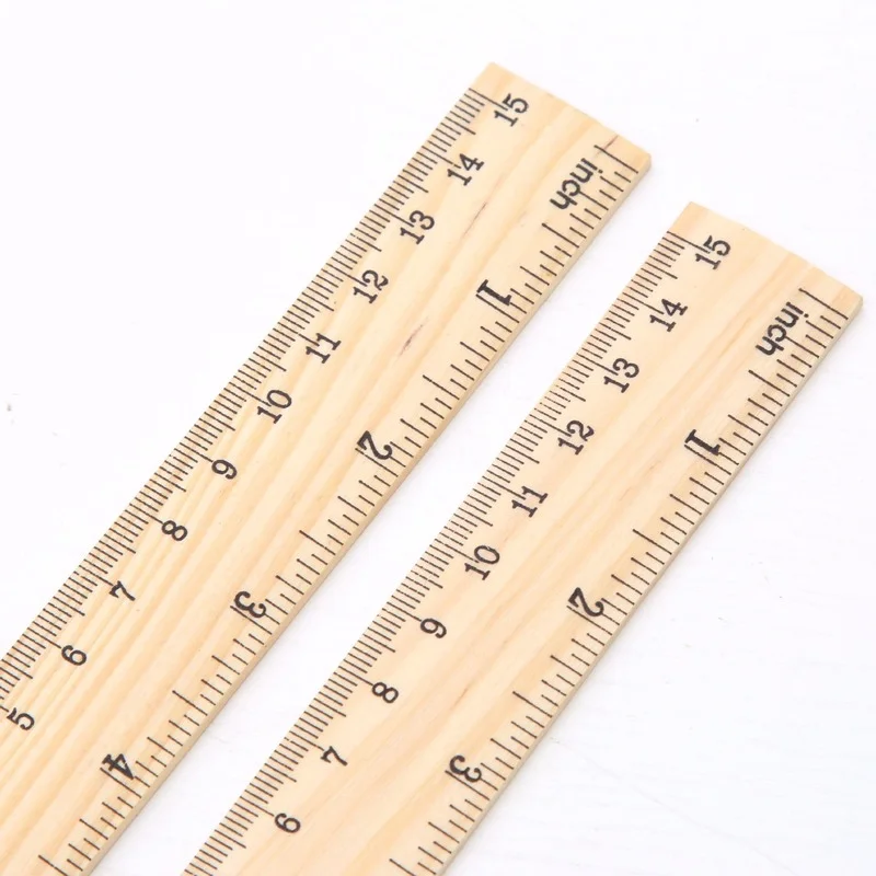 15/20/30cm Wooden Straight Rulers Centimeter Inch Scale Drawing Tool Student Teacher Stationery School Office Supplies