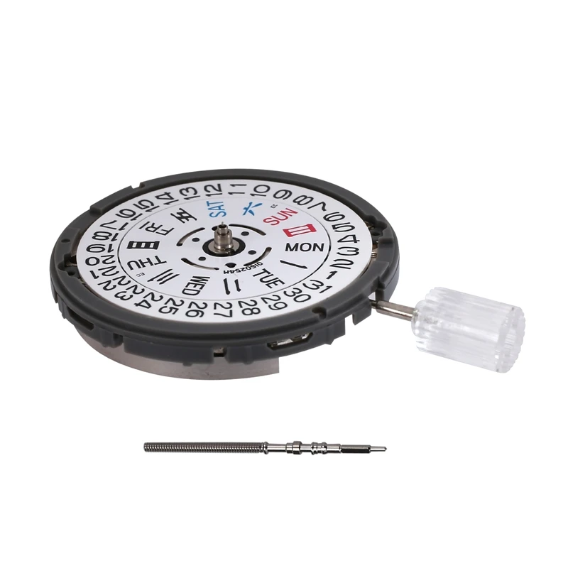 NH36/NH36A Automatic Mechanical Movement 24 Jewels White Datewheel Crown At 3.0 Watch Mechanism Replacements