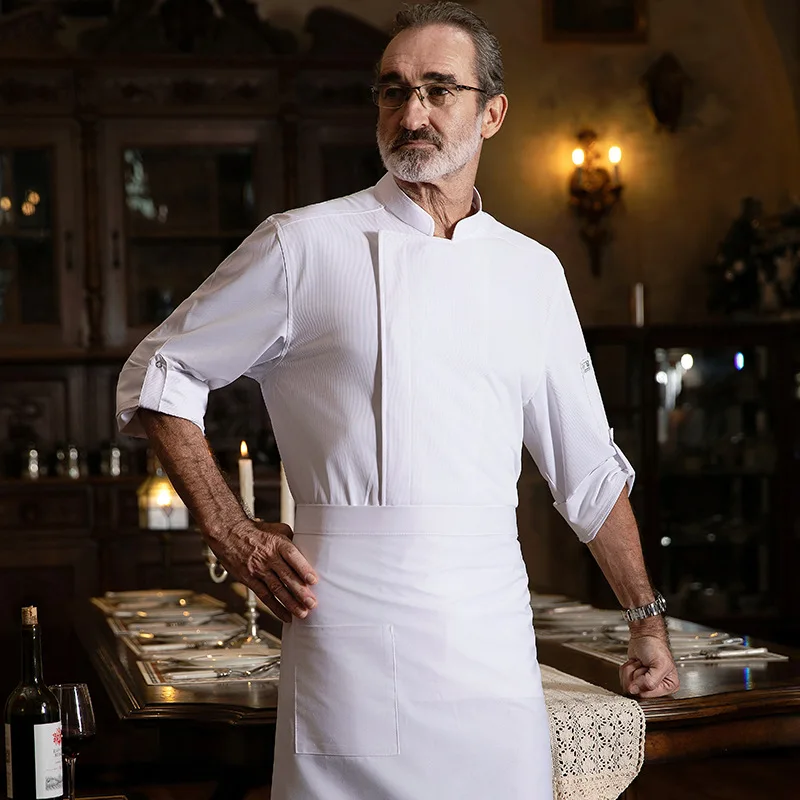 Ropa de trabajo para Chef, manga larga, Otoño Invierno, restaurante, cocina, cocina occidental, Catering, cantimplora, hornear pasteles, pan, ropa