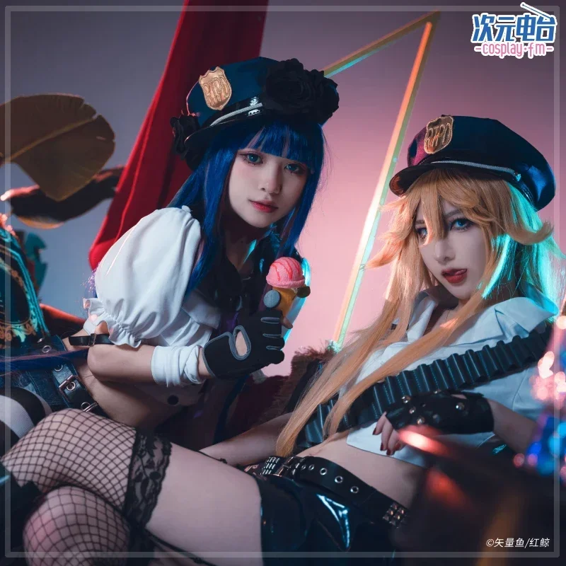 

Panty Anarchy Cosplay Costume Anime Panty & Stocking with Garterbelt DokiDoki-R Stocking Panty Women Police Uniform