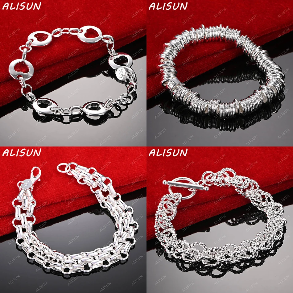 

ALISUN 925 Sterling Silver Design Bracelets For Women Men Charm Trend Birthday Gifts Fashion Party Fine Jewelry