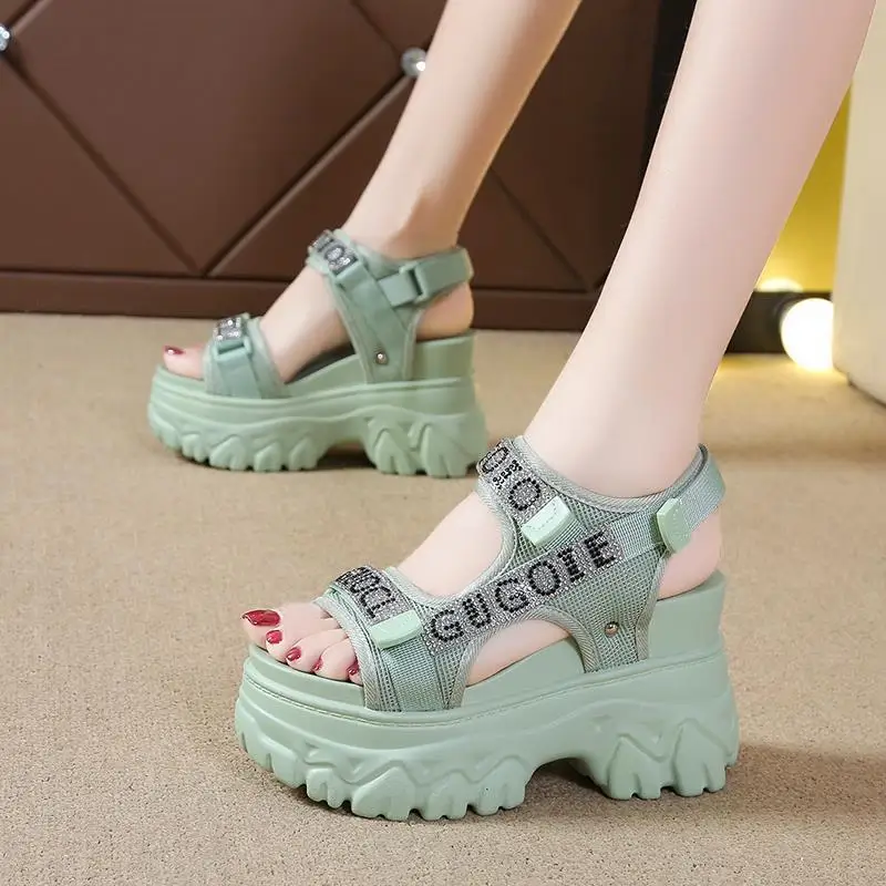 2022 High Heels Sexy Open-toed Sandals Chunky Sandals Women Wedge Increased Platform Shoes Ladies Beach Summer Sandalia