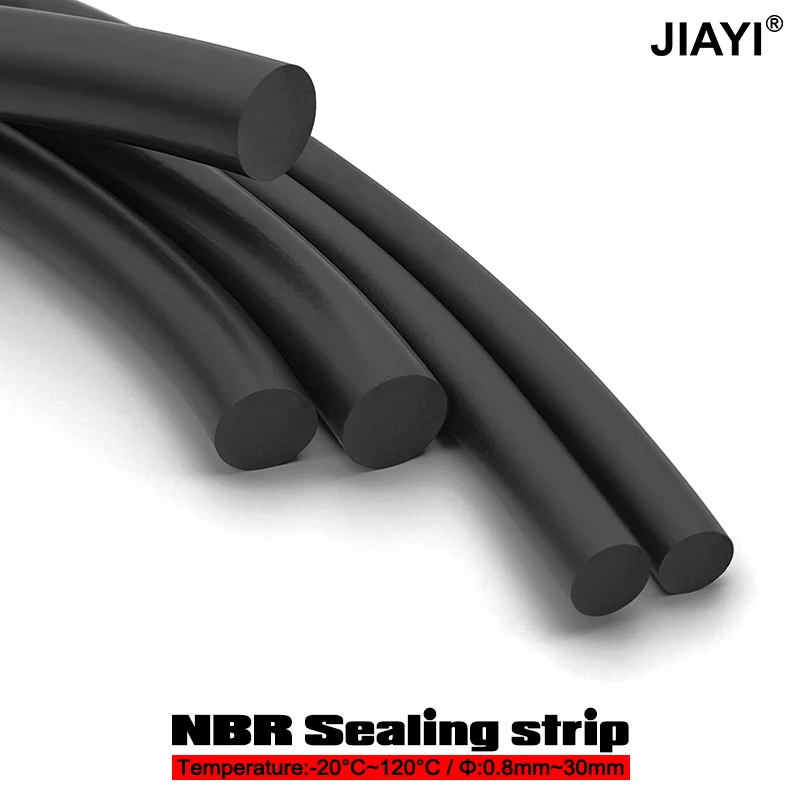 5/10M NBR Sealing Strip Black Solid Nitrile Rubber Oil Resistance Heat-resistant O-ring Rope Diameter 0.8 1 2 3 4 5 6 7 8 9 10mm