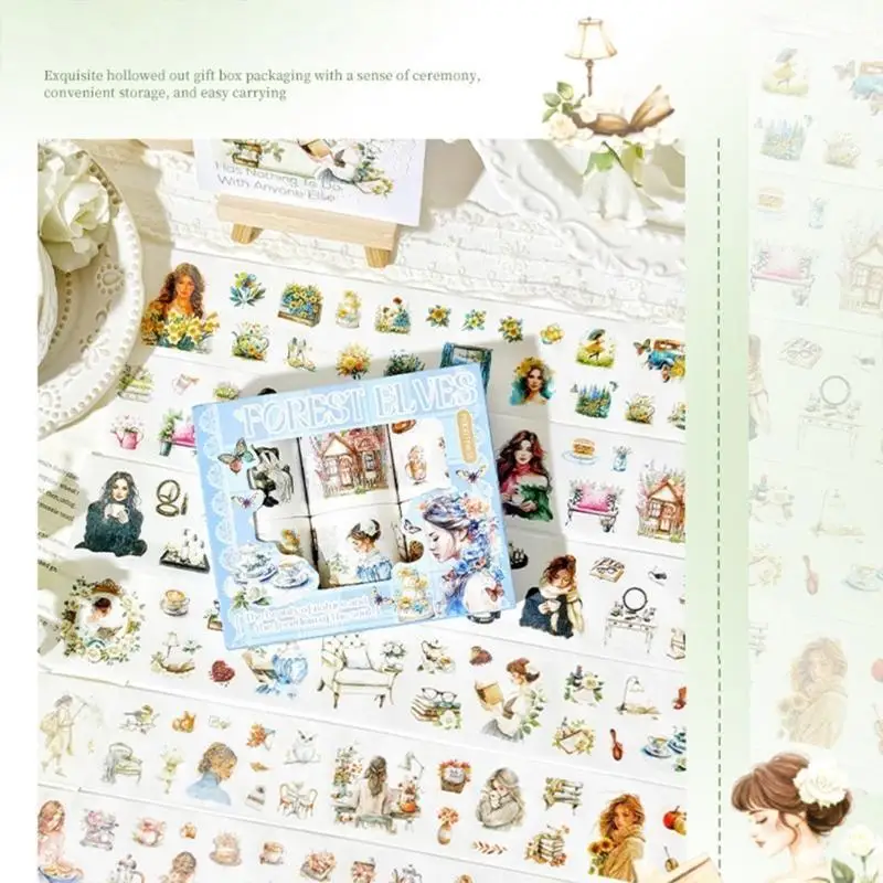 

6Rolls декоративная лента Die Cut Scenic Sticker Tape для журналирования ScrapBooking N0HC