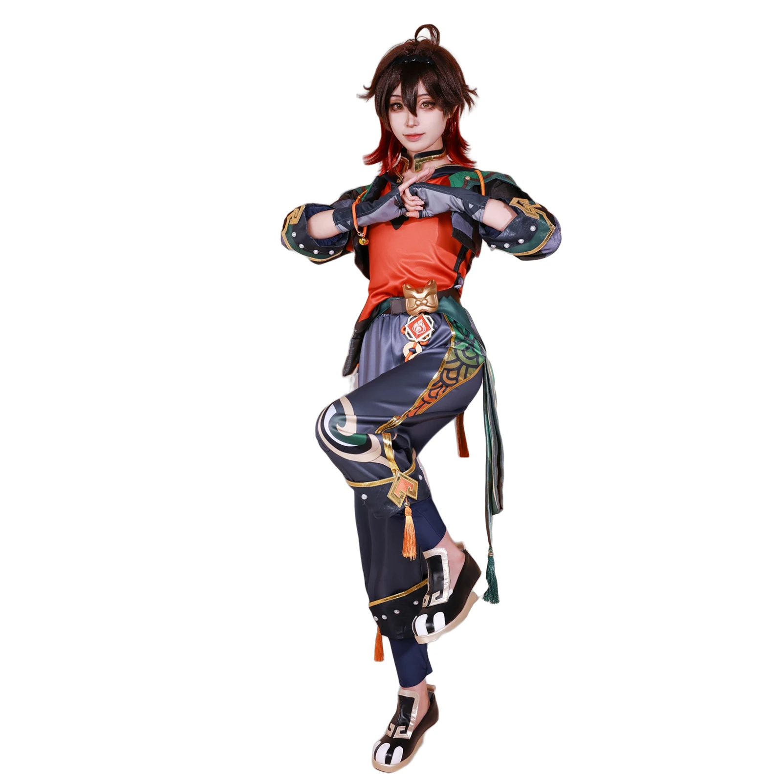 Gaming Cosplay Costume GenshinImpact Ga Ming Cosplay Outfit Liyue Lion Boy Jiaming Jia Ming Full Set Wig Shoes Props Accessories