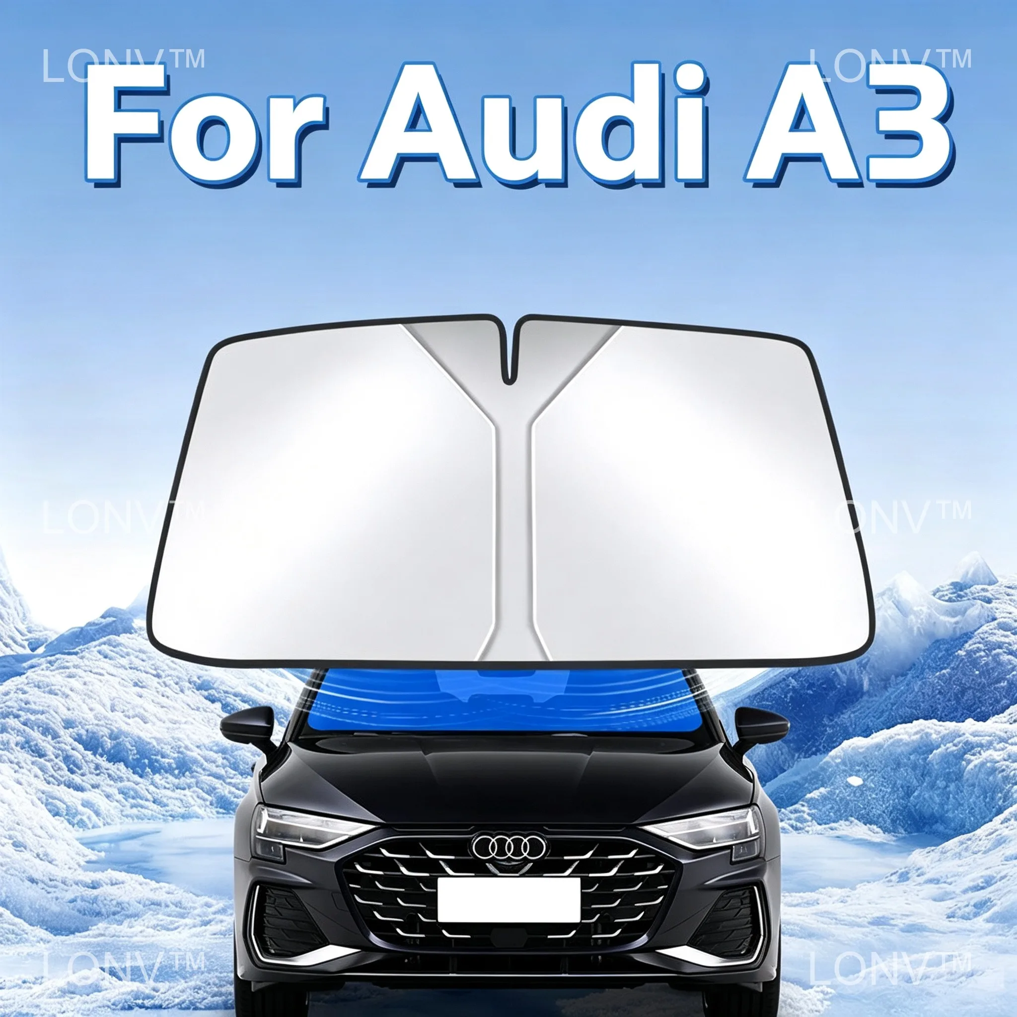 For Audi A3 2025 2026 2027 Car Sunshade Front Windshield Shade Cover Foldable Car Anti-UV Heat Insulation Accessories