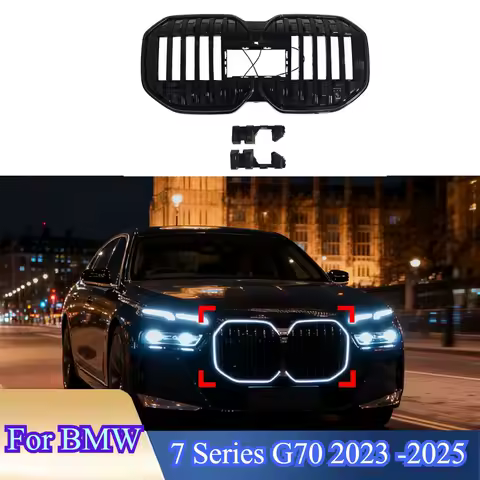For BMW 7 Series G70 2023-2025 Car with LED Light Luminous Grille Front Grill Grid M Sport with Lamp Refit Body Kit Accessories
