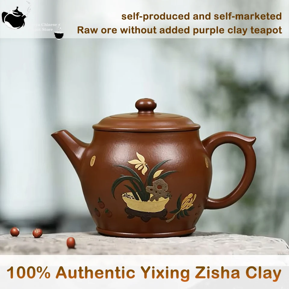 100% Authentic Yixing Zisha Clay Chinese Traditional HandmadeYixing Purple Sand Tea Pot Elegant Tea Maker for Home, Office, Gift