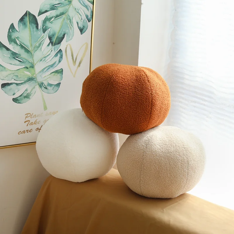 New Nordic Ball Solid Color Cushion Stuffed Flower Plush Pillow for Sofa Waist Office Cushion Kid Toy Gifts Home Decoration