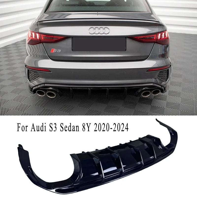 

Задний баллон в стиле MAXTON для Audi S3 (не для S-line) 8Y Saloon Pre Facelift 2020-2024, диффузор заднего бампера, спойлер, сплиттер