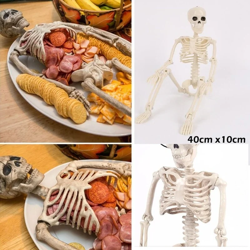 40CM Simulation Skeleton Human Halloween Prop Plastic Skeleton Bones Horror Human Bones For House Party Halloween Decoration