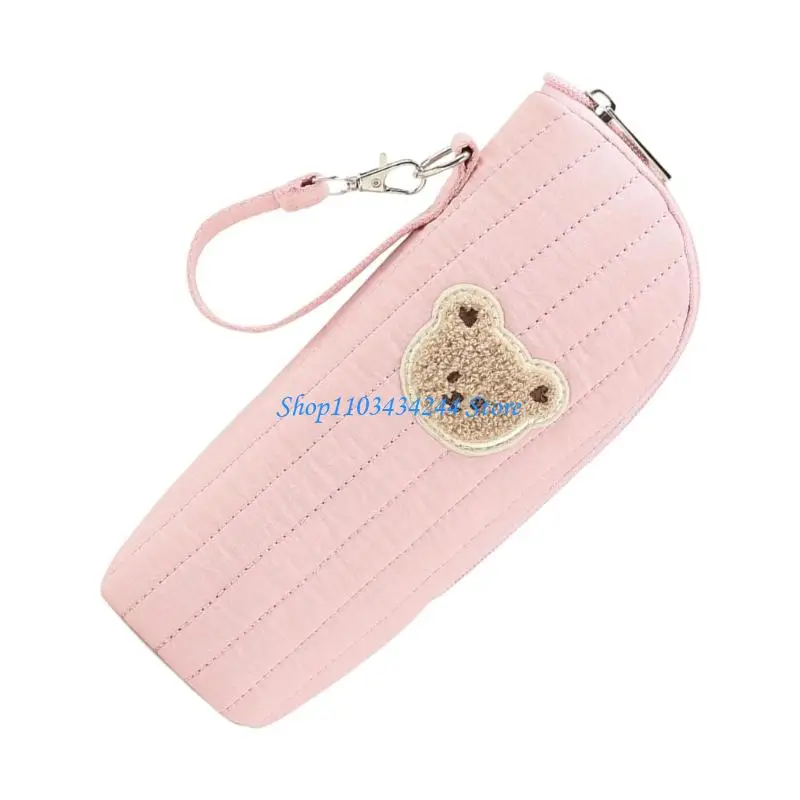 Baby Bottle Thermal Sleeve With Aluminum Layer Cotton Construction Large Compartment For Strollers Hanging