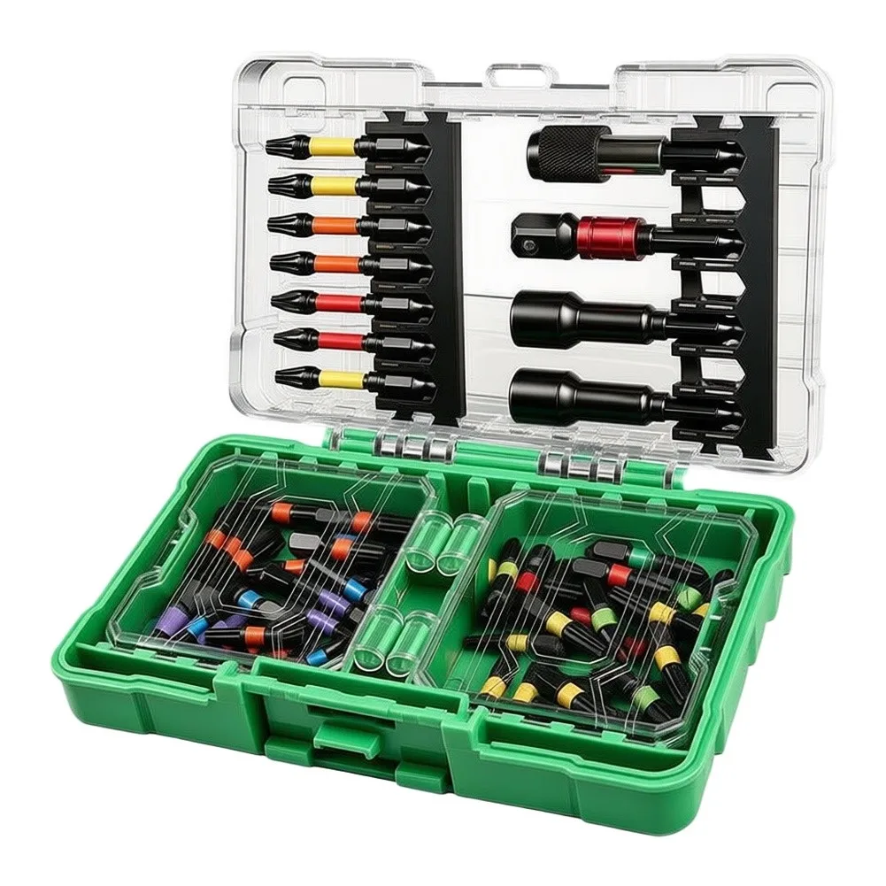 61Pcs Screwdriver Bit Set With Multi Insert Power Bit Tips With Bit Holder And Nut Driver Screwdriver Bit Set With Storage Box