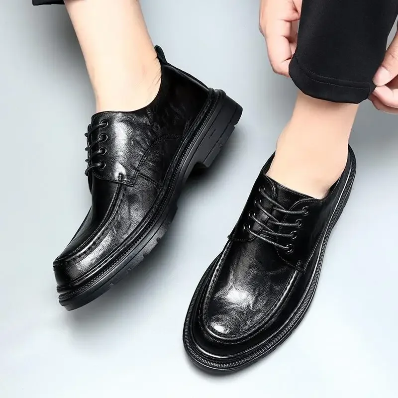 

Elegant Men's Men's Designer Dress Classic Derby Dress Black Business Leather Shoes Wedding