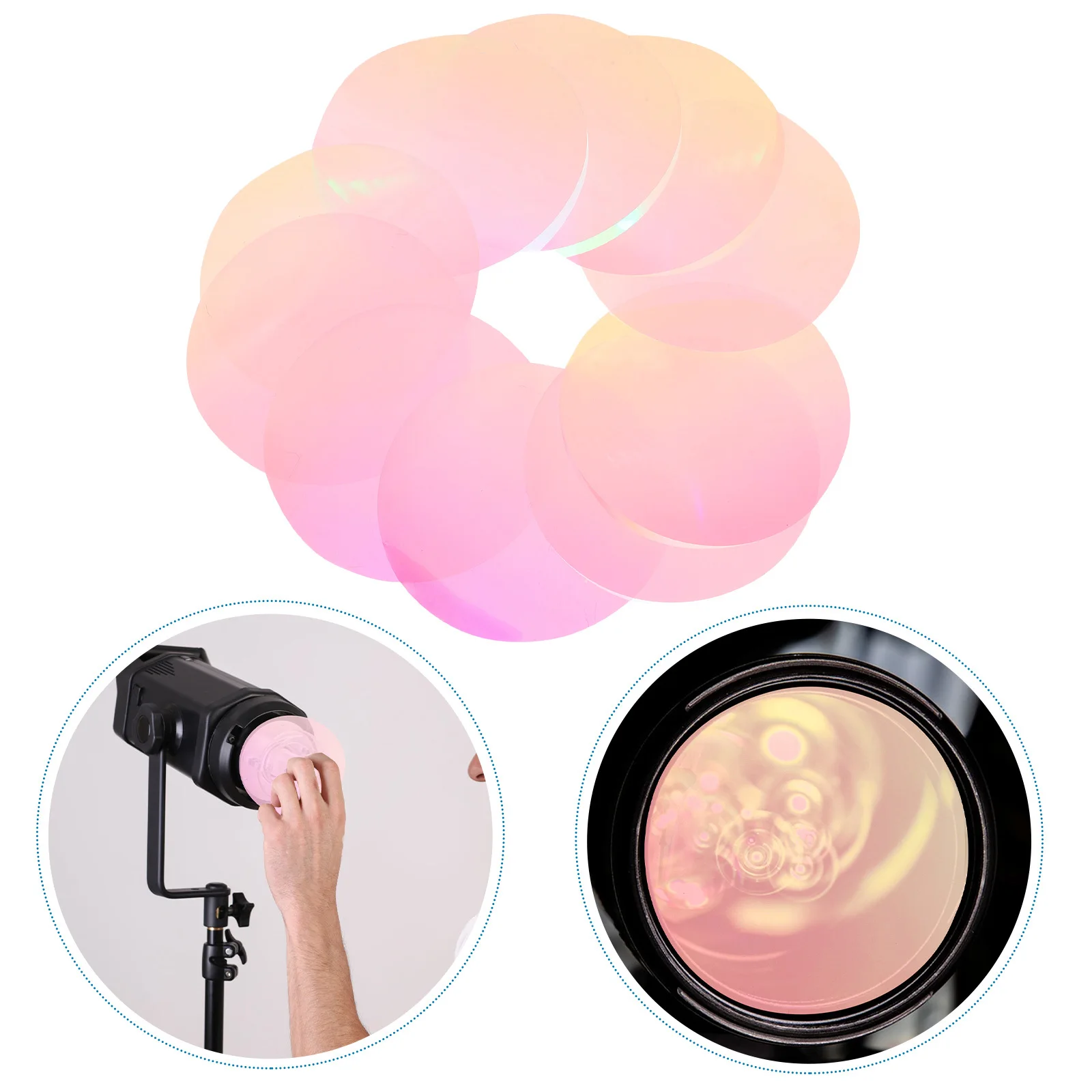 

10Pcs Sunset Atmosphere Light Color Film Dazzle Color Gel Filters 66mm Photo Lighting Correction Sheets